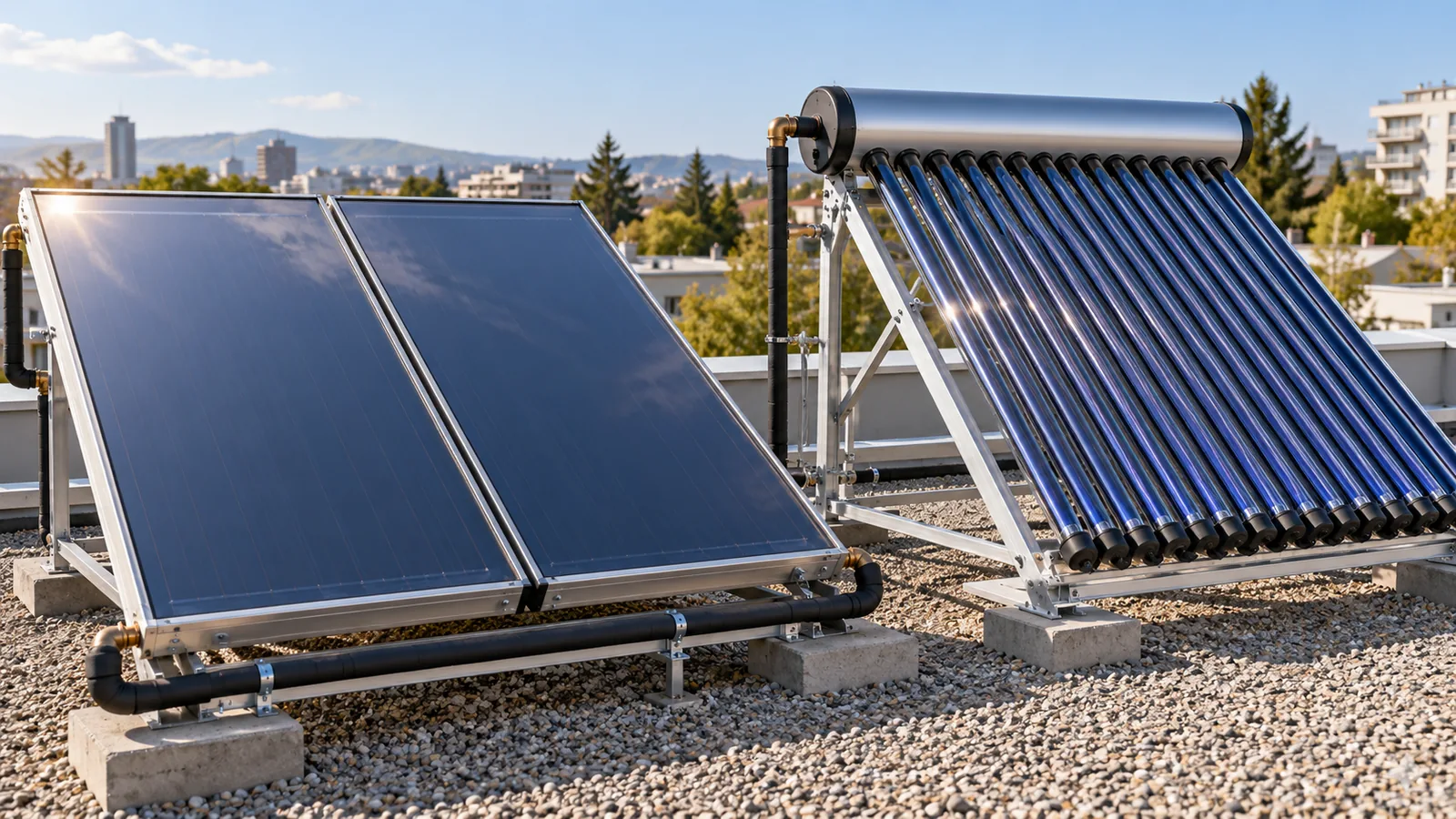Captadores solares térmicos planos y de tubos de vacío